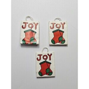 Vintage Dollhouse Christmas Joy Shopping Bag with Handles Doll House Miniature